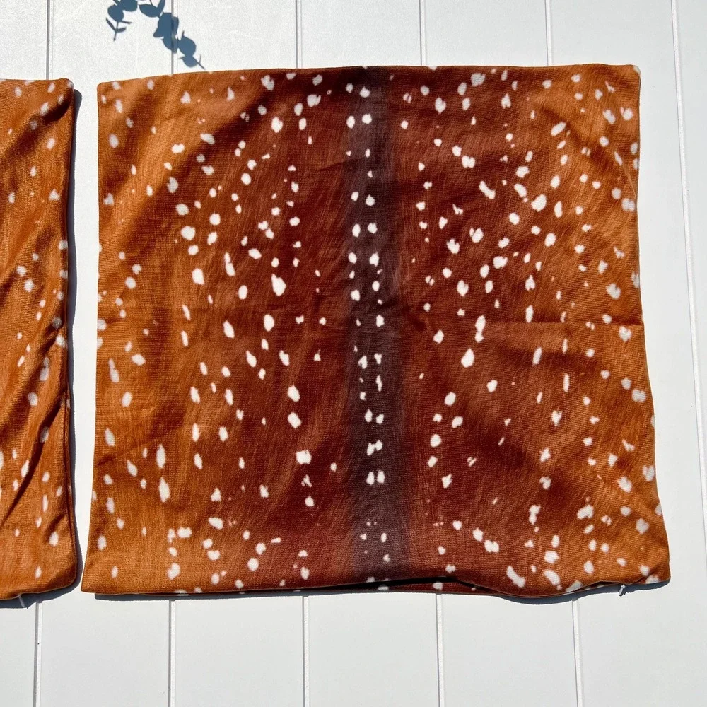 Handmade Spotted Bambi Pattern Throw Pillow Covers | 18
